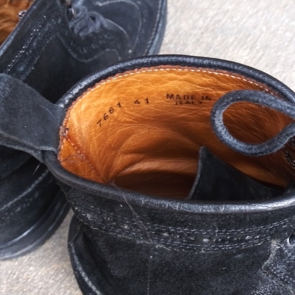 Antonio Maurizi lace-ups booties suede wingtip made in Italy black‎ distressed main image 11